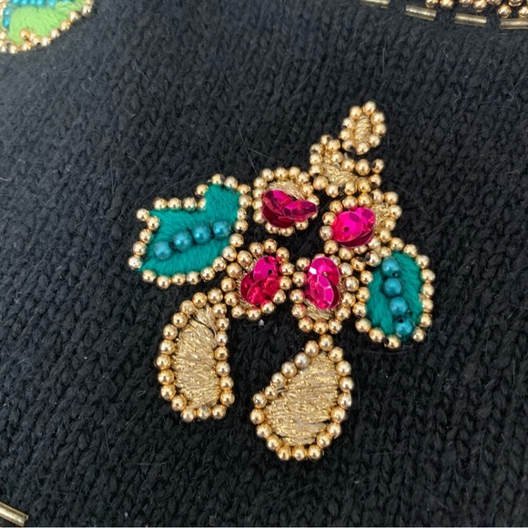 v i n t a g e :: Silk Angora Pearl Embroidered Knit Holiday Sweater - Picture 11 of 13